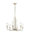 Kichler pendant light Clear fluted glass, polished nickel steel