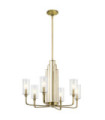 Kichler pendant light Clear fluted glass, steel Brushed natural brass