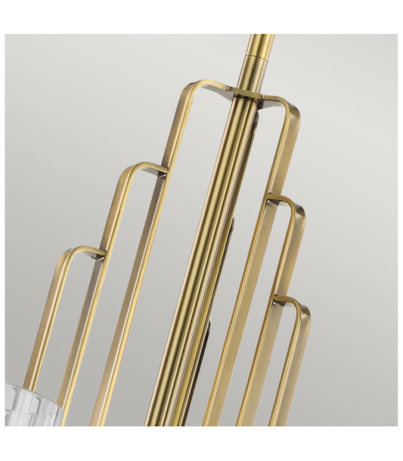 Kichler pendant light Clear fluted glass, steel Brushed natural brass