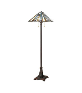 Quoizel Stehleuchte Stahl, Harz, Kunstglas Valiant Bronze