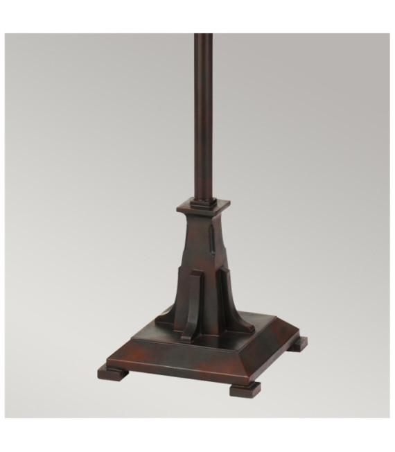 Quoizel Lámpara de pie Acero, resina, vidrio artístico Valiant bronce