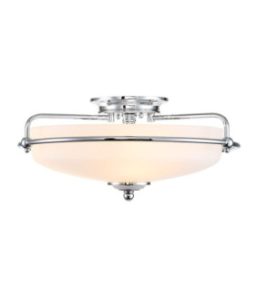 Quoizel Ceiling Light Opal Glass, Polished Chrome Steel