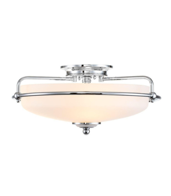 Quoizel Ceiling Light Opal Glass, Polished Chrome Steel