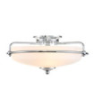 Plafonnier Quoizel Verre Opale,Acier Chrome poli
