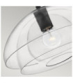 Suspension Hinkley Aluminium,verre transparent,acier Noir