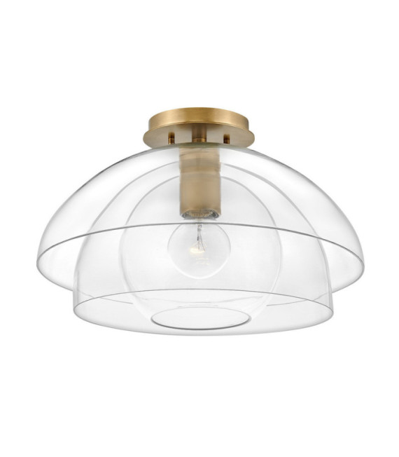 Hinkley pendant light Aluminum, transparent glass, steel Brass Heritage