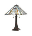 Quoizel table lamp Steel, resin, art glass Valiant bronze
