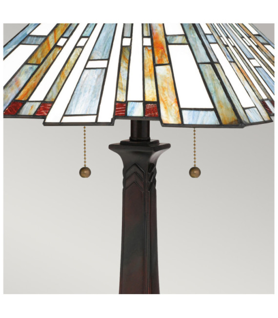 Lampe de table Quoizel Acier,résine,verre d'art Bronze vaillant