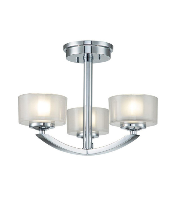 Hinkley Ceiling Light Opal Glass, Polished Chrome Steel