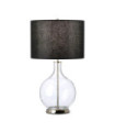 Orb Table Lamp Glass,Steel,Faux Linen Polished Nickel