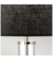 Orb Table Lamp Glass,Steel,Faux Linen Polished Nickel