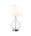 Orb Table Lamp Glass,Steel,Faux Linen Polished Nickel