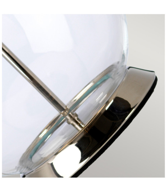 Lampe de table Orb Verre,Acier,Faux Lin Nickel poli