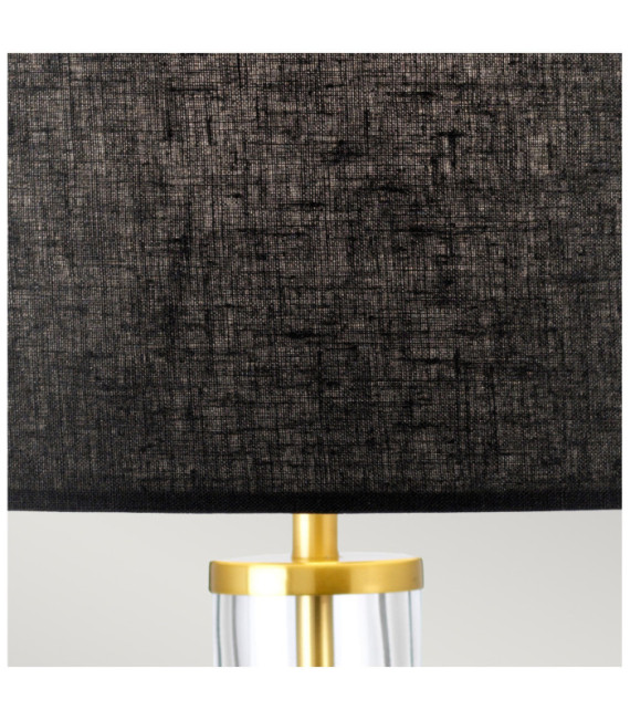 Orb Table Lamp Glass, Steel, Faux Linen Aged Brass
