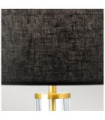 Lampe de table Orb Verre,Acier,Faux Lin Laiton vieilli