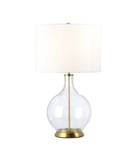 Lampada da tavolo Orb Vetro, Acciaio, Finto Lino Ottone Invecchiato
