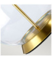 Lampe de table Orb Verre,Acier,Faux Lin Laiton vieilli