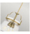 Suspension Quoizel Verre grainé transparent,acier Laiton patiné