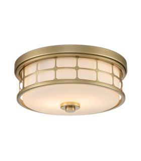 Plafonnier Quoizel Verre Opale,Acier Laiton naturel peint