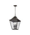 Outdoor pendant light Feiss Steel, Marten grained glass