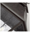 Outdoor pendant light Feiss Steel, Marten grained glass