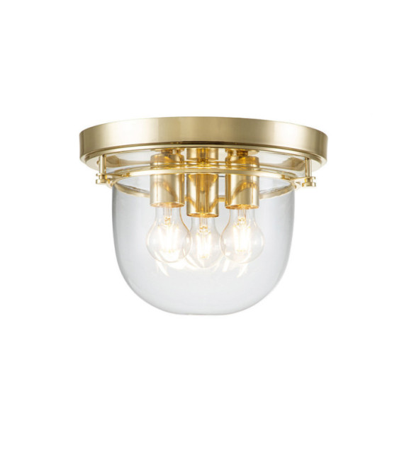 Plafonnier Quoizel Verre,Acier Laiton poli