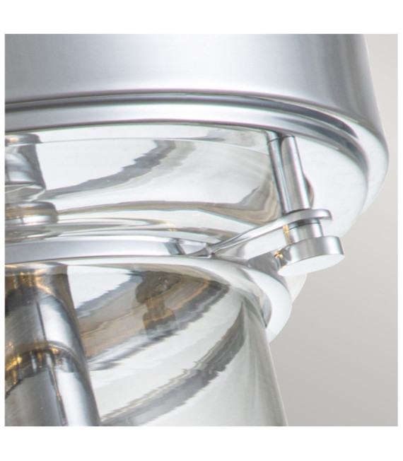 Quoizel Deckenleuchte aus Glas, polierter Chromstahl