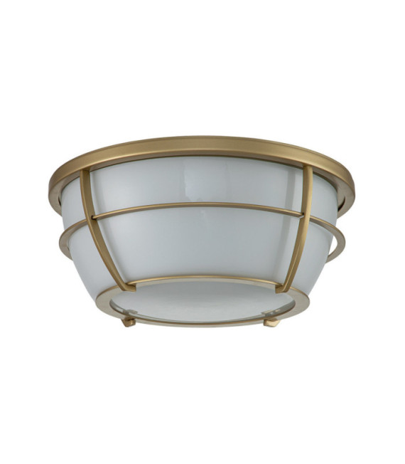 Plafonnier Salle de bains Quoizel Verre,Acier Laiton naturel peint