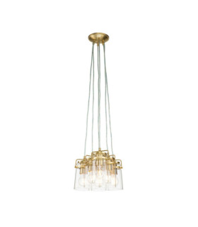 Lampada a sospensione Kichler Vetro trasparente, acciaio Ottone spazzolato