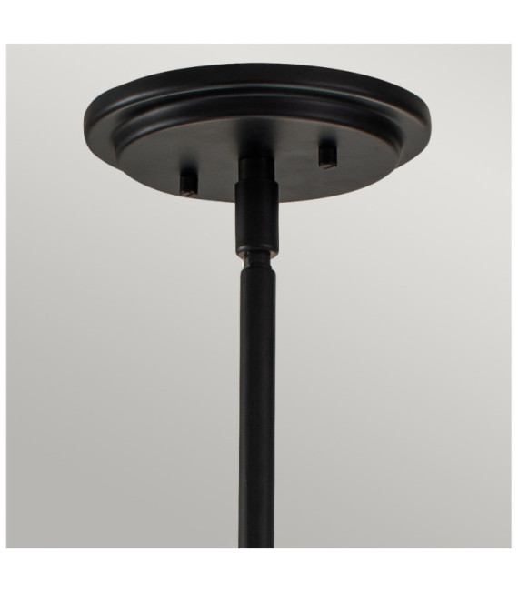 Hinkley pendant light Transparent grained glass, Black steel