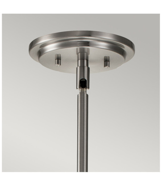 Hinkley pendant light Clear grained glass, brushed nickel steel
