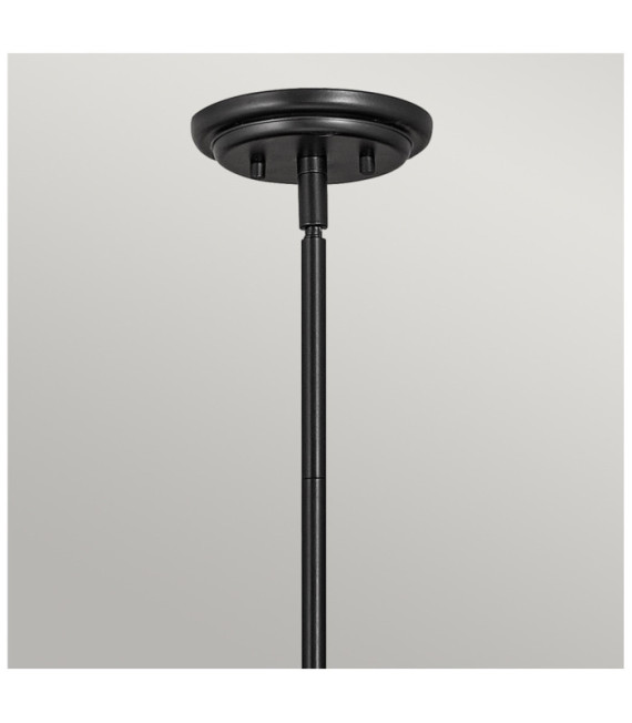 Hinkley Pendant Steel, Black Opal Glass