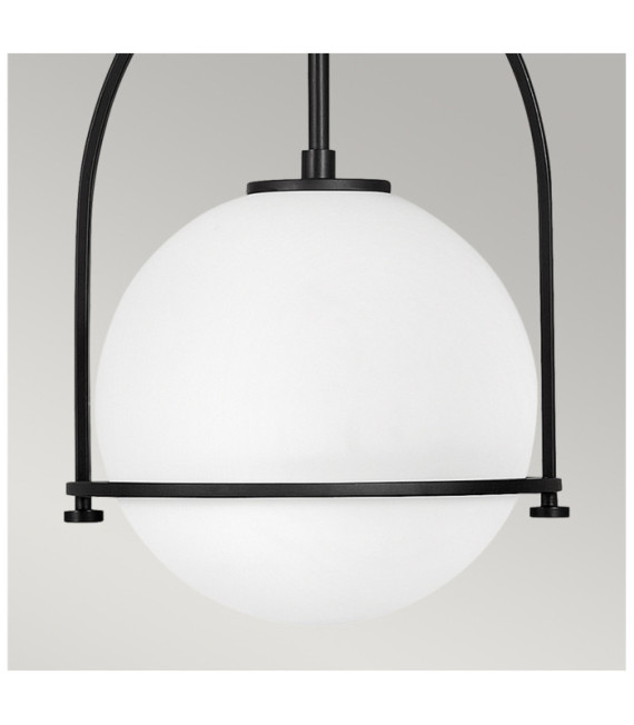 Colgante Hinkley Acero, Vidrio Opal Negro