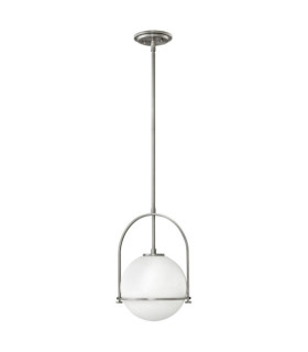 Suspension Hinkley Acier,Verre Opale Nickel brossé