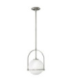 Suspension Hinkley Acier,Verre Opale Nickel brossé