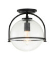 Plafonnier Hinkley Verre grainé transparent,acier Noir