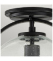 Hinkley ceiling light Transparent grained glass, steel Black