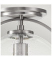Plafonnier Hinkley Verre grainé transparent,acier Nickel brossé