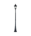 Chicago outdoor floor lamp Aluminum, transparent grained glass Textured black