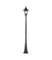 Chicago outdoor floor lamp Aluminum, transparent grained glass Textured black