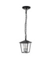 Hinkley outdoor pendant light Aluminum, brass, transparent grained glass Black