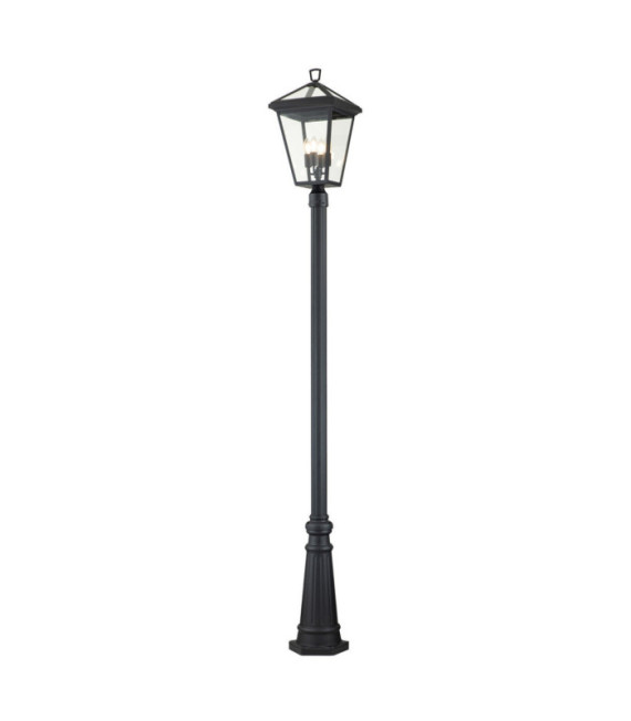 Lampe sur pied extérieur Hinkley Aluminium,verre transparent Musée Noir