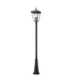 Lampe sur pied extérieur Hinkley Aluminium,verre transparent Musée Noir