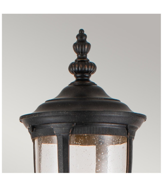 Cleveland outdoor floor lamp Aluminum, transparent grained glass Patinated bronze