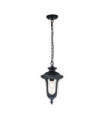 Suspension extérieur Chicago Aluminium,verre grainé transparent Noir texturé