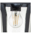 Suspension extérieur Chicago Aluminium,verre grainé transparent Noir texturé
