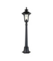 Chicago outdoor floor lamp Aluminum, transparent grained glass Textured black