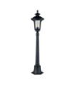 Chicago outdoor floor lamp Aluminum, transparent grained glass Textured black