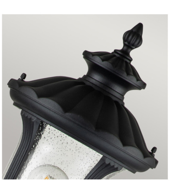 Chicago outdoor floor lamp Aluminum, transparent grained glass Textured black