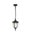 Suspension extérieur Cleveland Aluminium,verre grainé transparent Bronze patiné